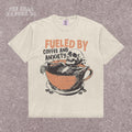 Fueled Coffee Anxiety Skeleton Coffee Tee Retro Skull Mental Health Humor Tee Vintage Skull (1)