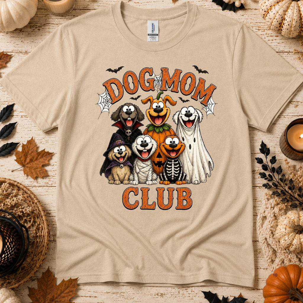 Dog Mom Halloween Dog Mom Club Tee Spooky Dog Mom Pumpkin Halloween Tee Ghost Dog (2)