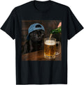 Black Cat Drinking Beer Black Cat Meme Unisex T-shirt, Sweatshirt, Hoodie (1)
