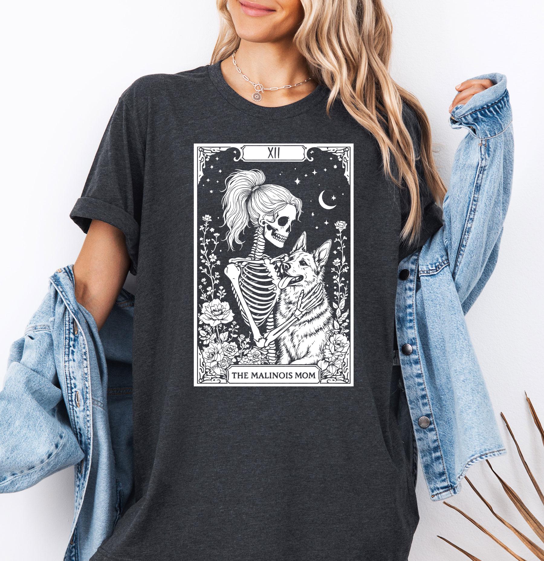 Halloween Malinois Mom Maligator Mama Dog Mom Belgian Shepherd Lover Tee Skeleton Malinois Mama (2)