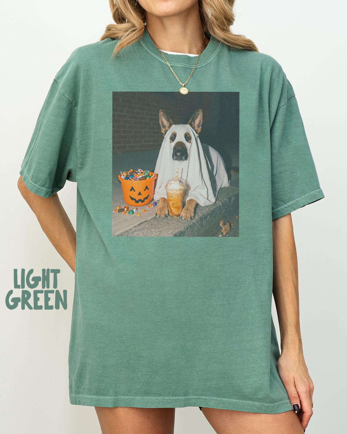 German Shepherd Dog Halloween Comfort Colors Iced Coffee Dog Mom Mothers Day Dog Mama Tee Pet (3)