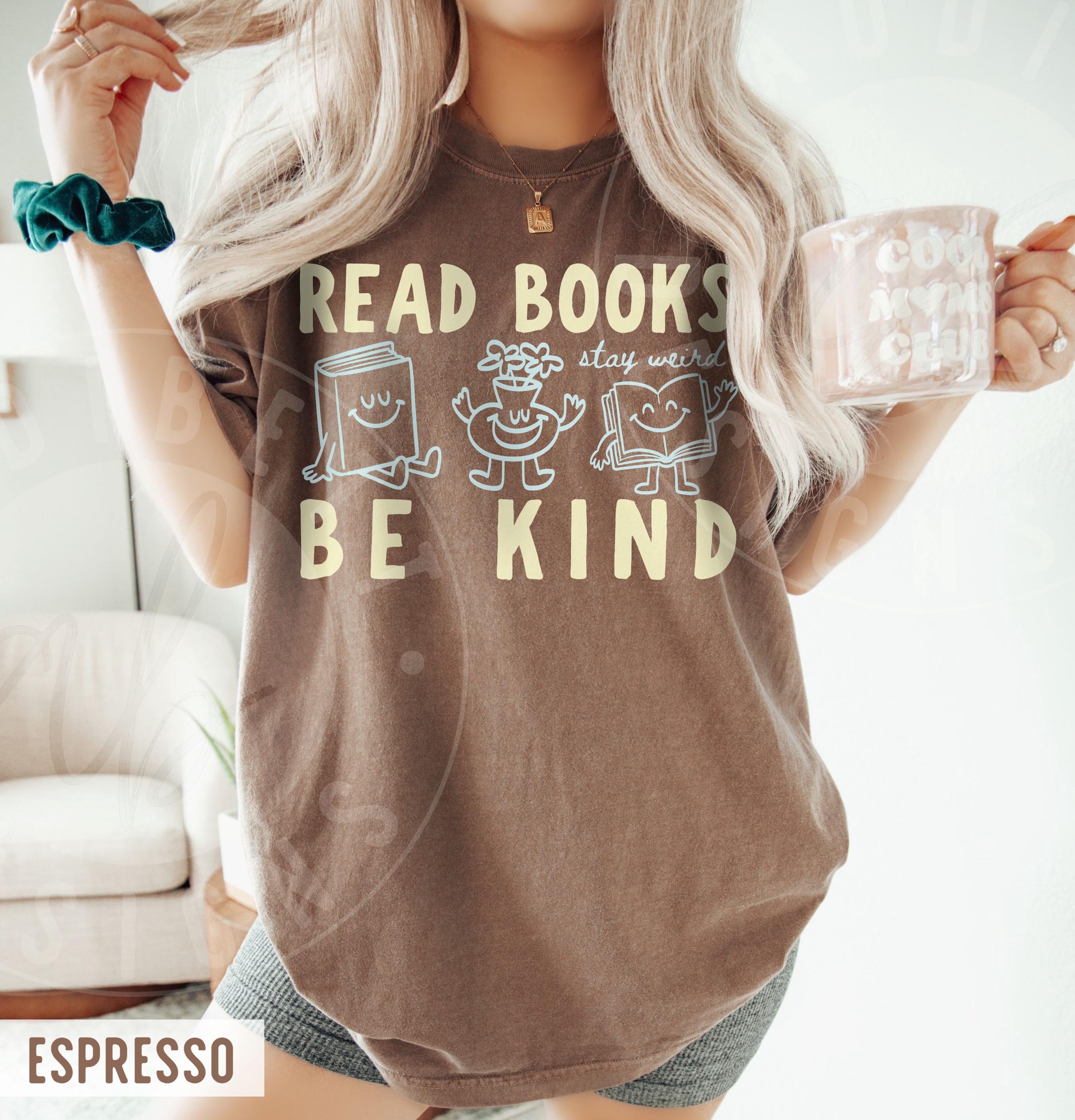 Comfort Colors Read Books Kind Stay Weird Retro Doodle Tee (4)