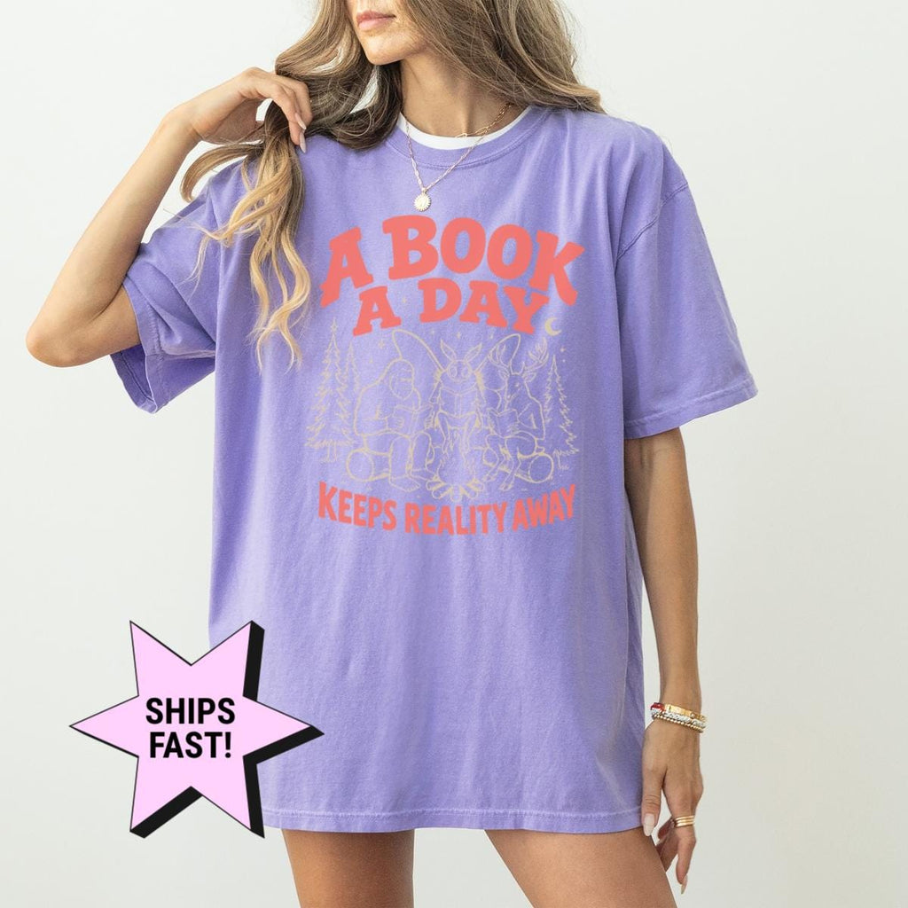 Cryptid Book Club Bigfoot Mothman Bookish Tee Comfort Colors Book Lover Cryptid Reader Camping (4)