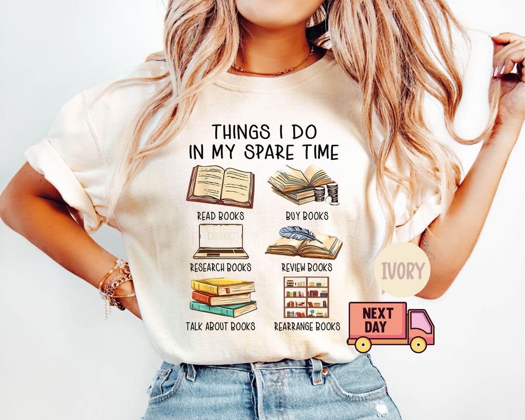 Comfort Colors Book Lover Things Spare Time Tee Book Lover Reading Tee Book Lover Librarian (1)