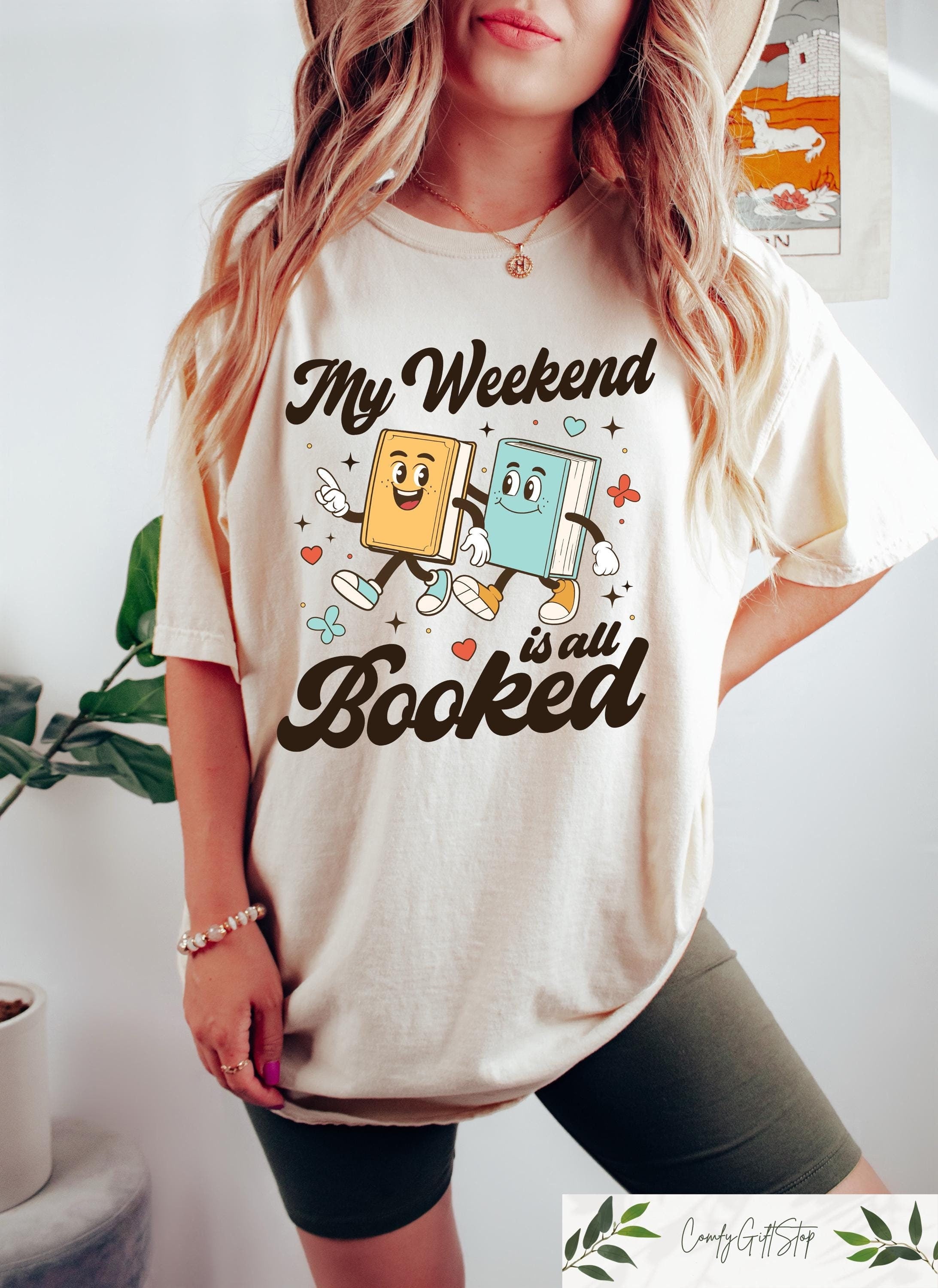 Weekend Booked Retro Comfort Bookish Book Lover Happy Reader Readers (1)