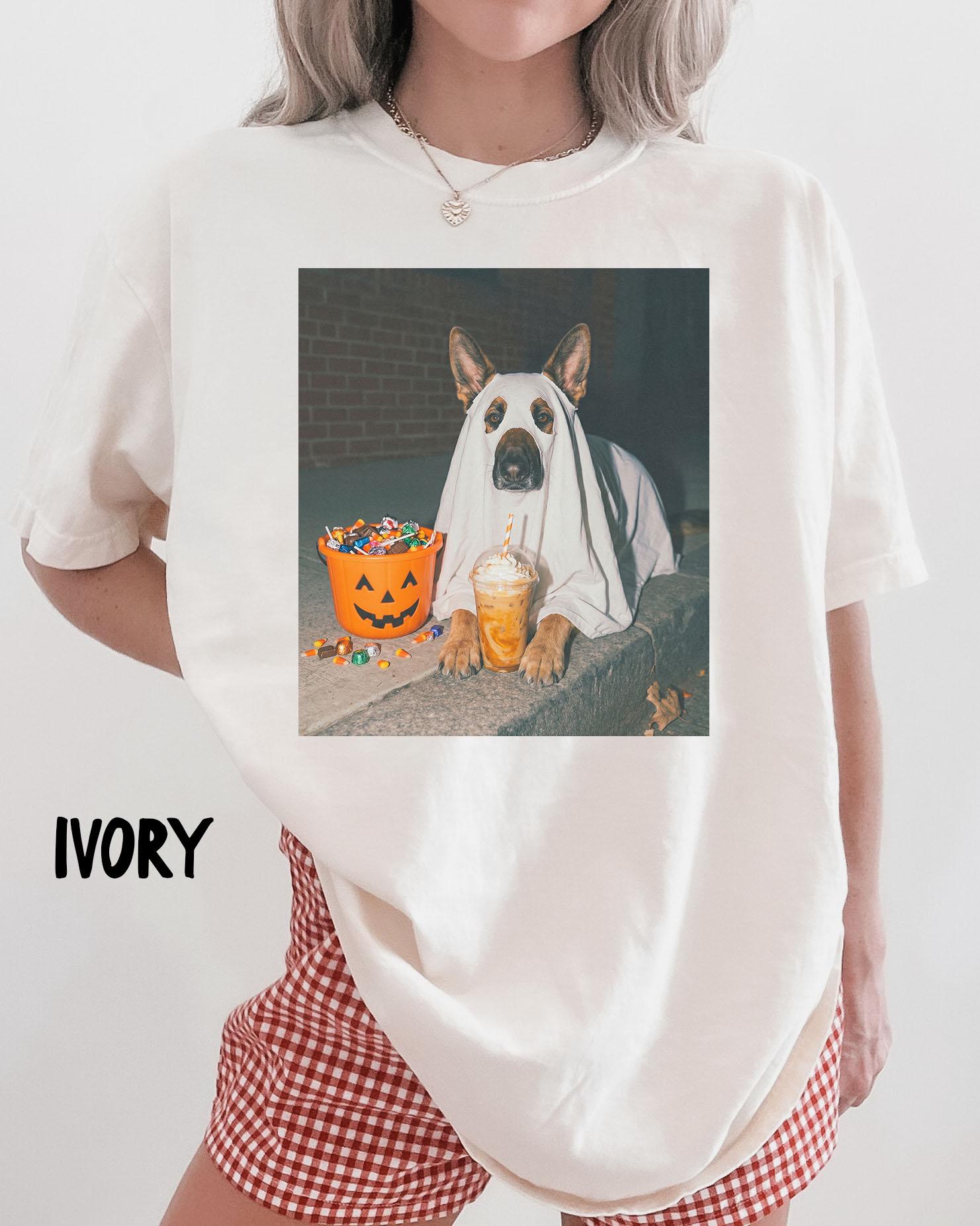 German Shepherd Dog Halloween Comfort Colors Iced Coffee Dog Mom Mothers Day Dog Mama Tee Pet (4)
