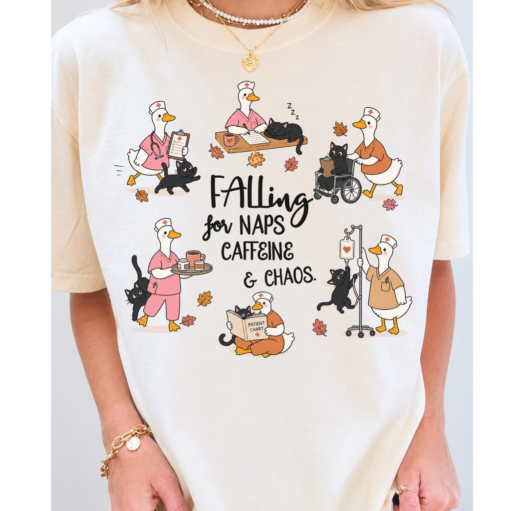 Comfort Colors Nurse Fall Nurse Tired Nurse Club Tee Nurse Ca Rn Cna Fall Halloween Medical Worker Tee (4)