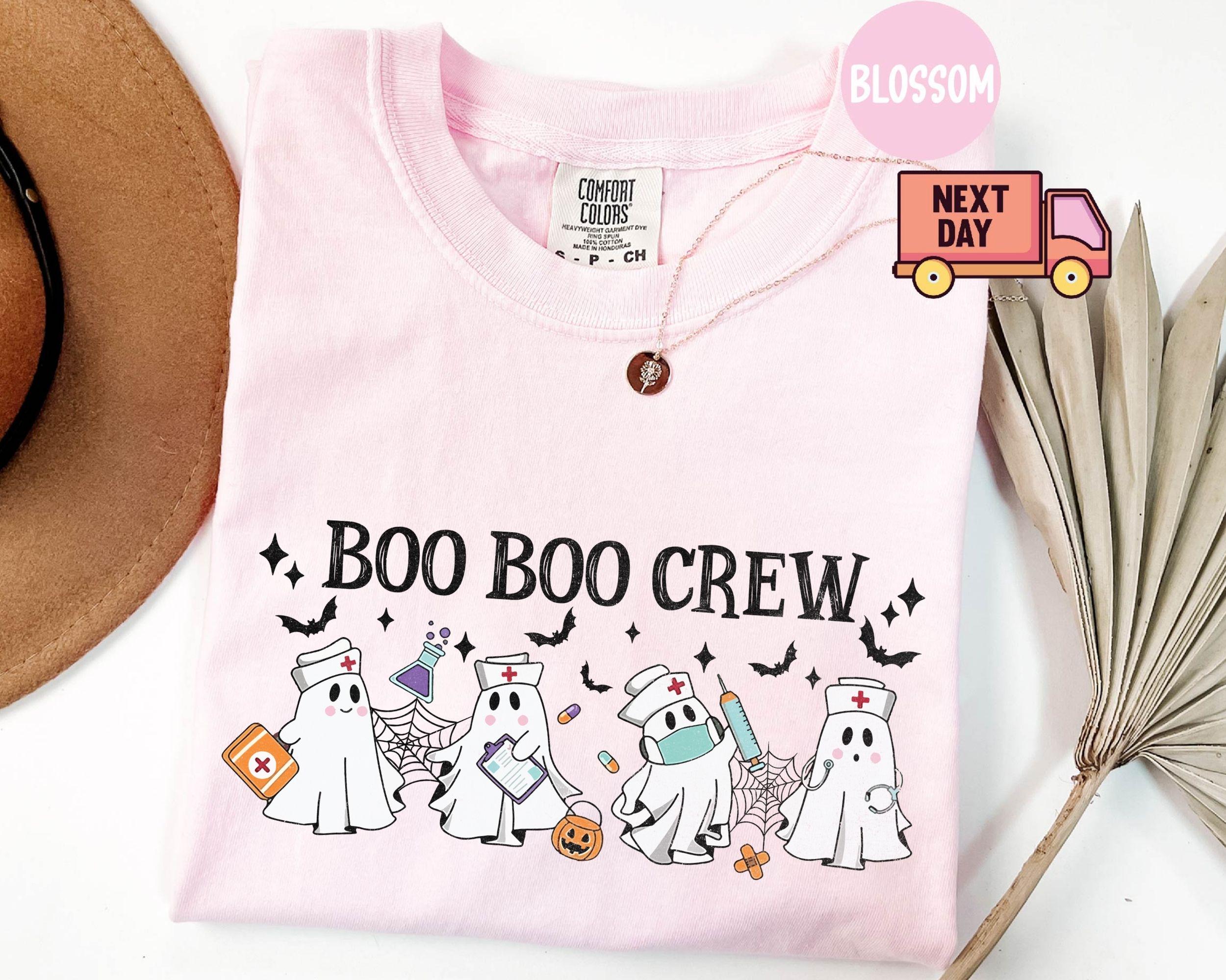 Comfort Colors Halloween Nurse Boo Boo Crew Nurse Spooky Season Spooky Nurse Nurse Halloween (3)
