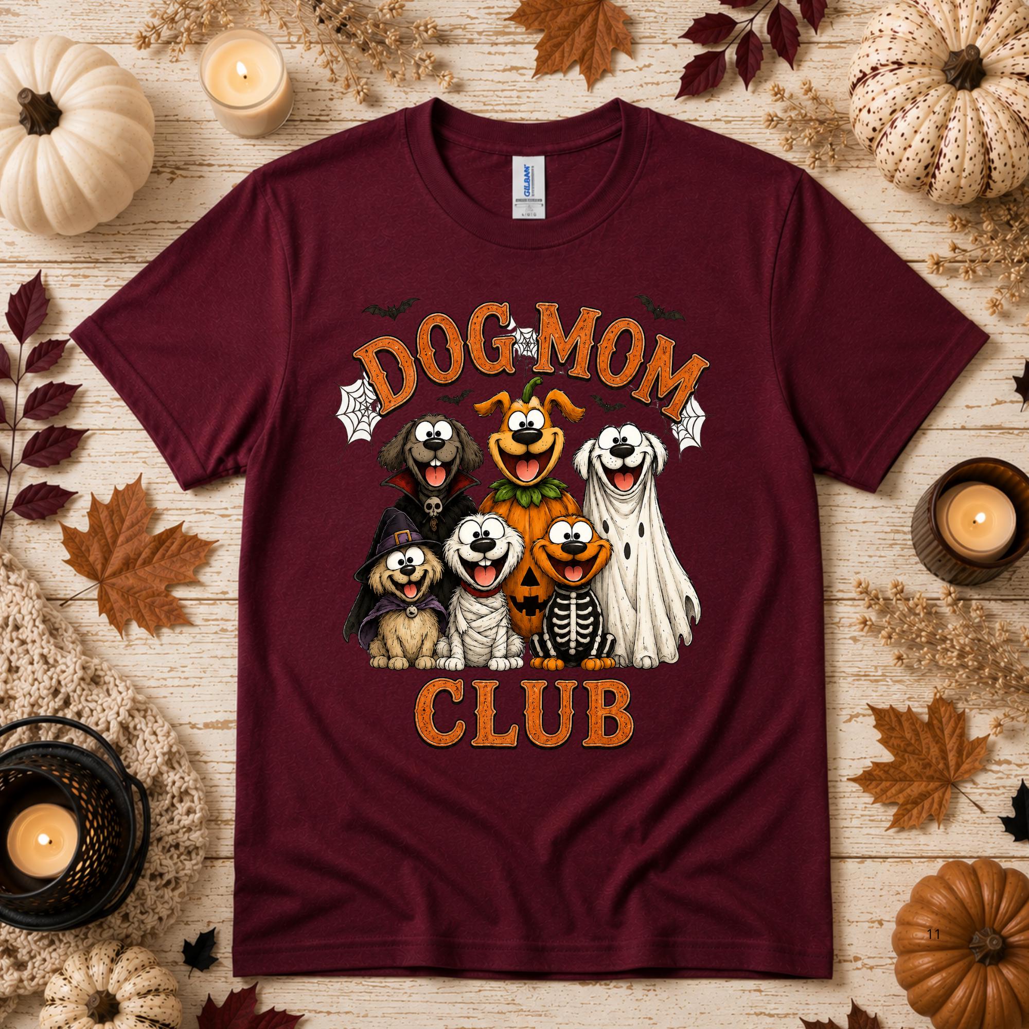 Dog Mom Halloween Dog Mom Club Tee Spooky Dog Mom Pumpkin Halloween Tee Ghost Dog (3)