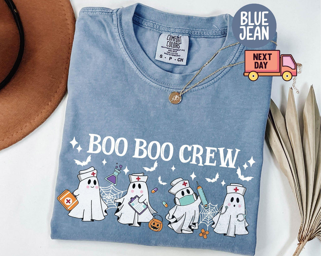 Comfort Colors Halloween Nurse Boo Boo Crew Nurse Spooky Season Spooky Nurse Nurse Halloween (4)