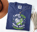 Comfort Colors Mental Health Green Mental Health Awareness Tee Green Ribbon Anxiety Support Therapy (1)