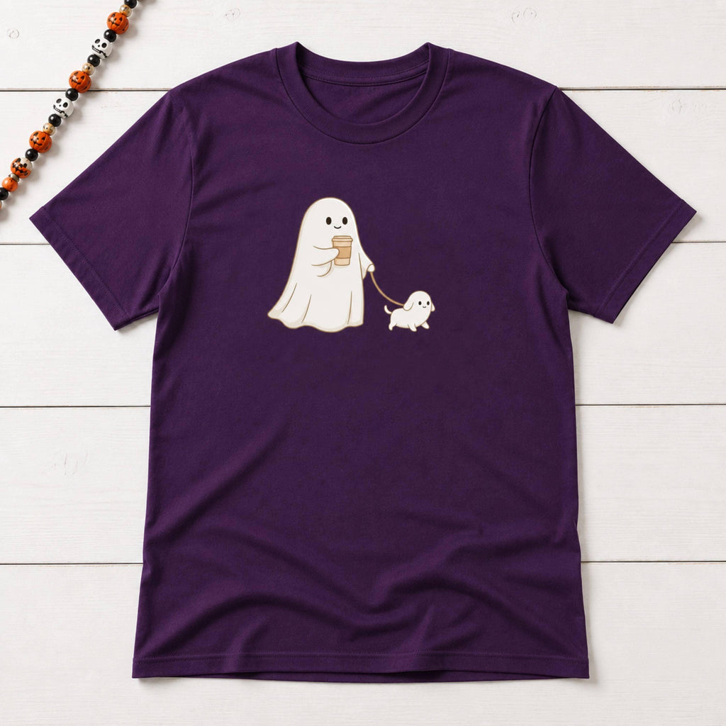 Ghost Dog Halloween Ghost Tee Spooky Dog Walker Ghost Coffee Halloween Pet Lover (2)