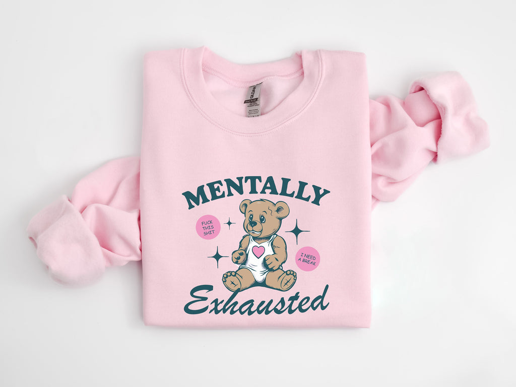 Mental Health Mentally Exhausted Meme Anxiety Tee Bear Tee Depression Meme (2)