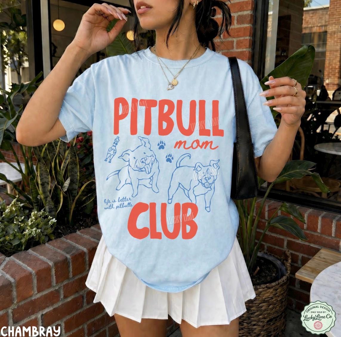 Pitbull Mom Club Pit Bull Dog Mom Staffordshire Terrier Dog Lover Rescue Dog Fur Mama Dog Mama Tee (3)