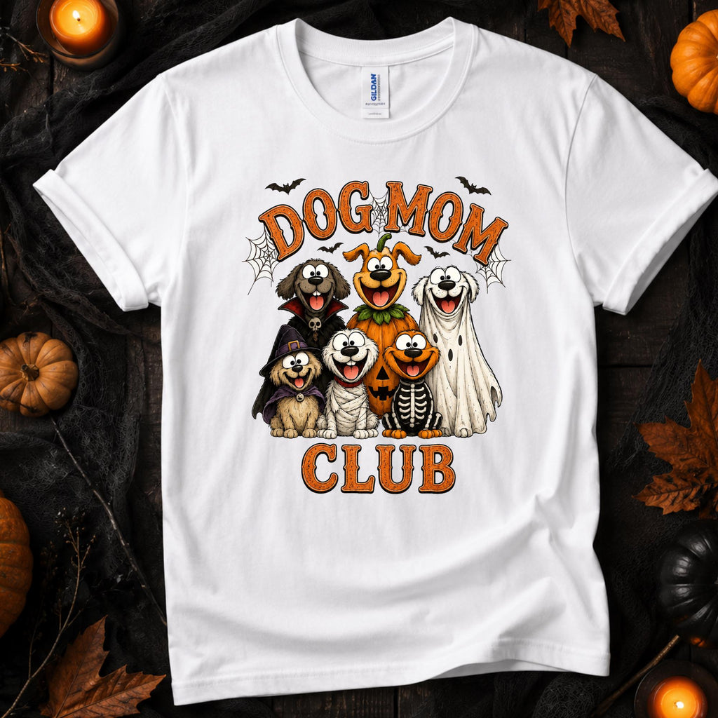 Dog Mom Halloween Dog Mom Club Tee Spooky Dog Mom Pumpkin Halloween Tee Ghost Dog (1)