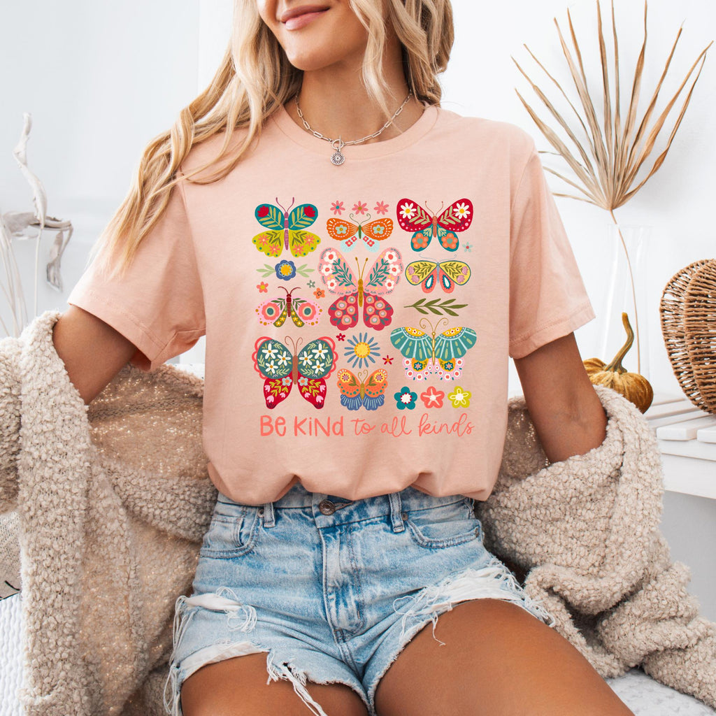 Kind Kinds Boho Floral Mental Health Retro Flower Tee Floral Kindness (1)
