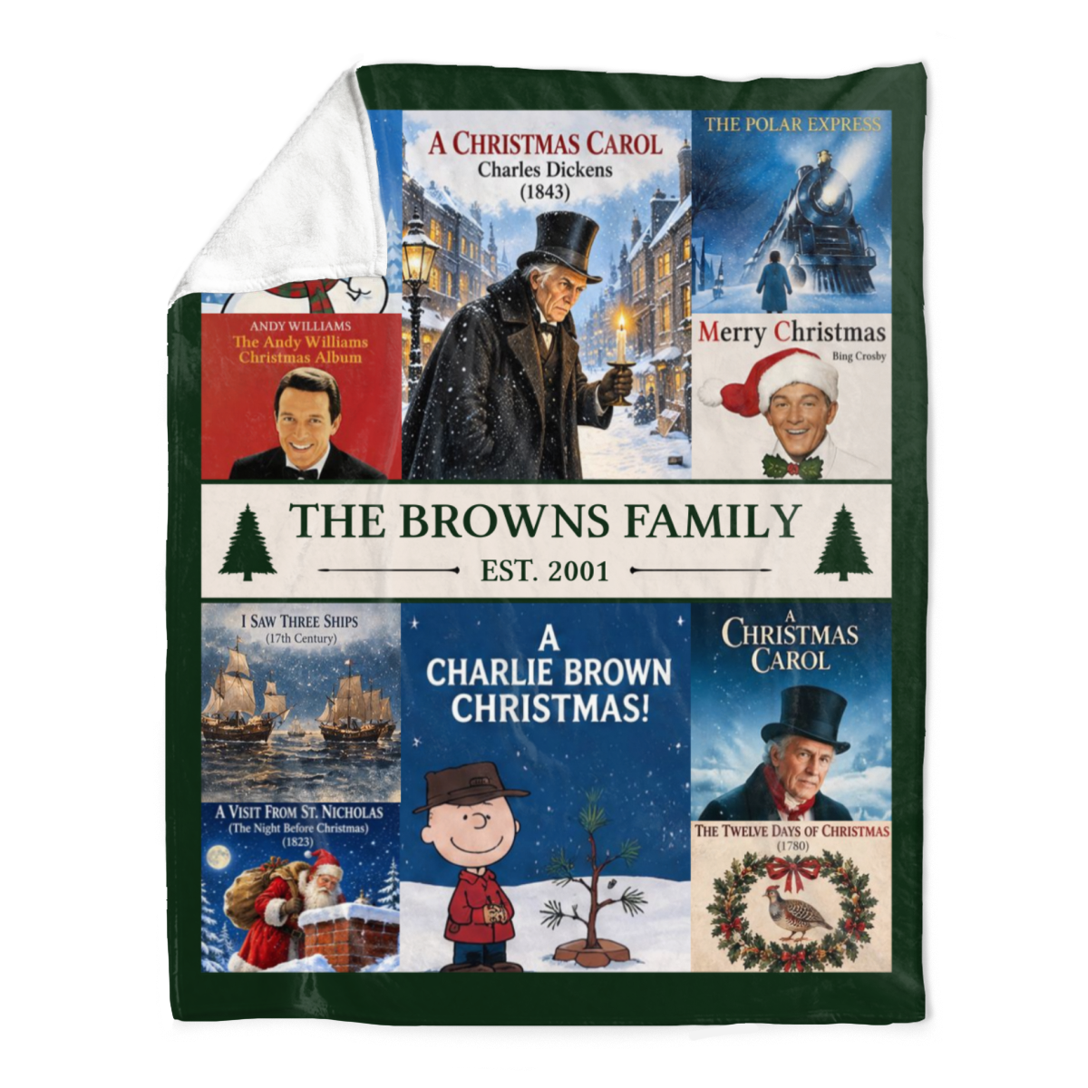 Personalized Christmas Movie Blanket, Christmas Vacation Blanket, Family Christmas Blanket, Christmas Movie Night Blanket, Gift for Movie Lovers