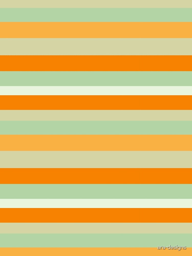 Harmonious Citrus Grove: Orange and Green Striped Pattern by ara-designs