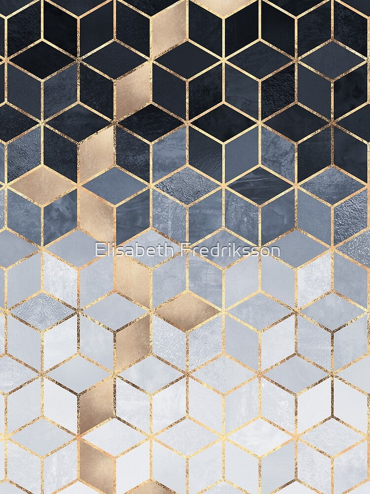 Soft Blue Gradient Cubes by Elisabeth Fredriksson
