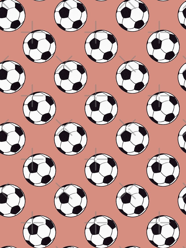 Simple Brushwork Soccer Ball (Red Background) by KharaFox Design