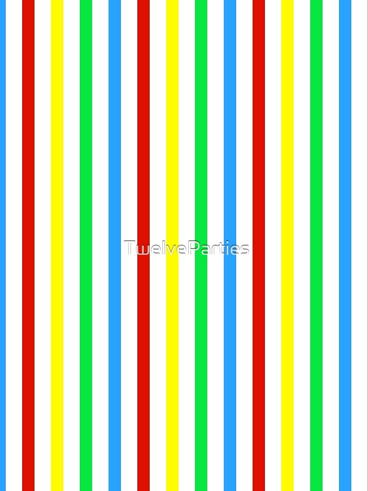 Red, Yellow, Green and Blue Vertical Striped Pattern by TwelveParties