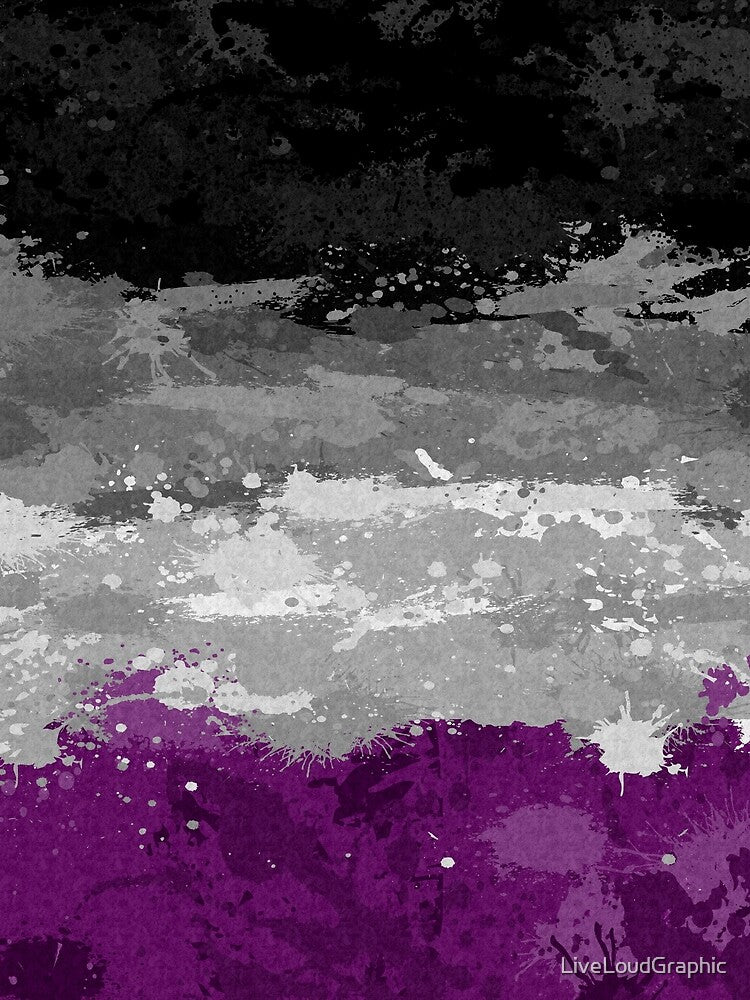 Abstract Paint Splatter Asexual Pride Flag Pattern by LiveLoudGraphic