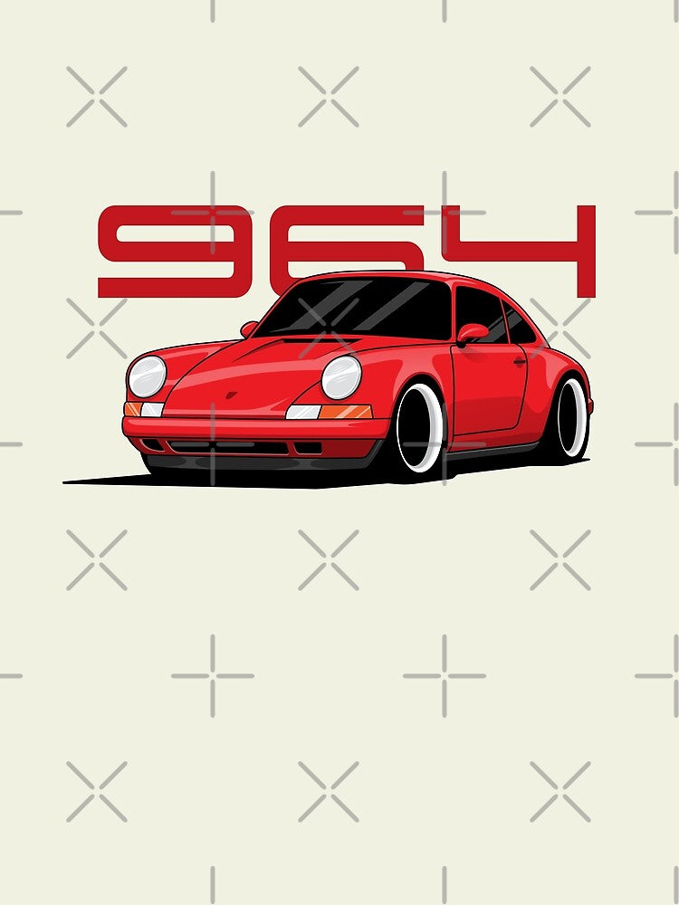 Porsche 964 Illustration Red by blackdogshop