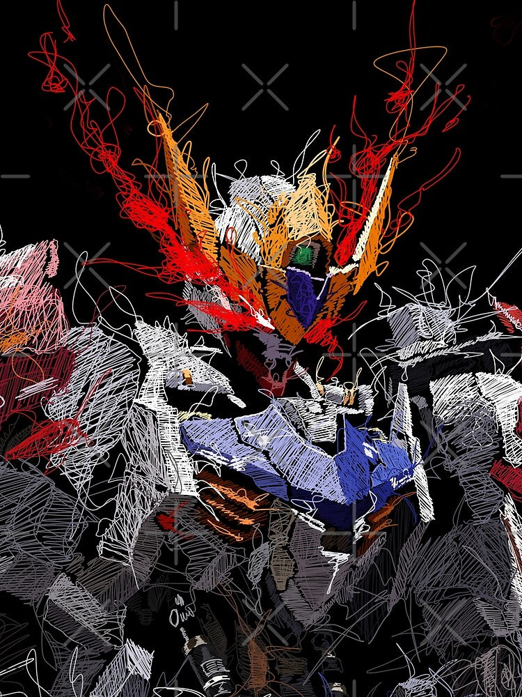 Gundam Barbatos Lupus Rex Head scribble style by Gundam Artwork