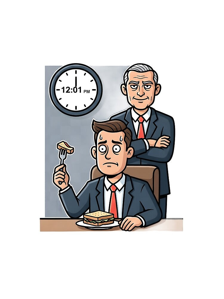 Office Lunch Pressure – Funny Corporate Work Humor Illustration by ShopyYO