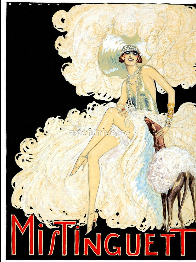 Art Deco Poster of Mistinguett | French Actress & Singer | 1920s Glamour  Fashion | Charles Gesmar Cabaret Design by artofuniverse
