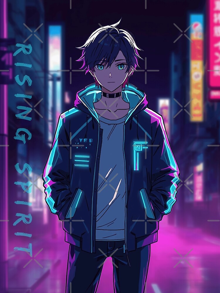 Rising Spirit Cyberpunk | Anime Neon City Character by Animepopstudio