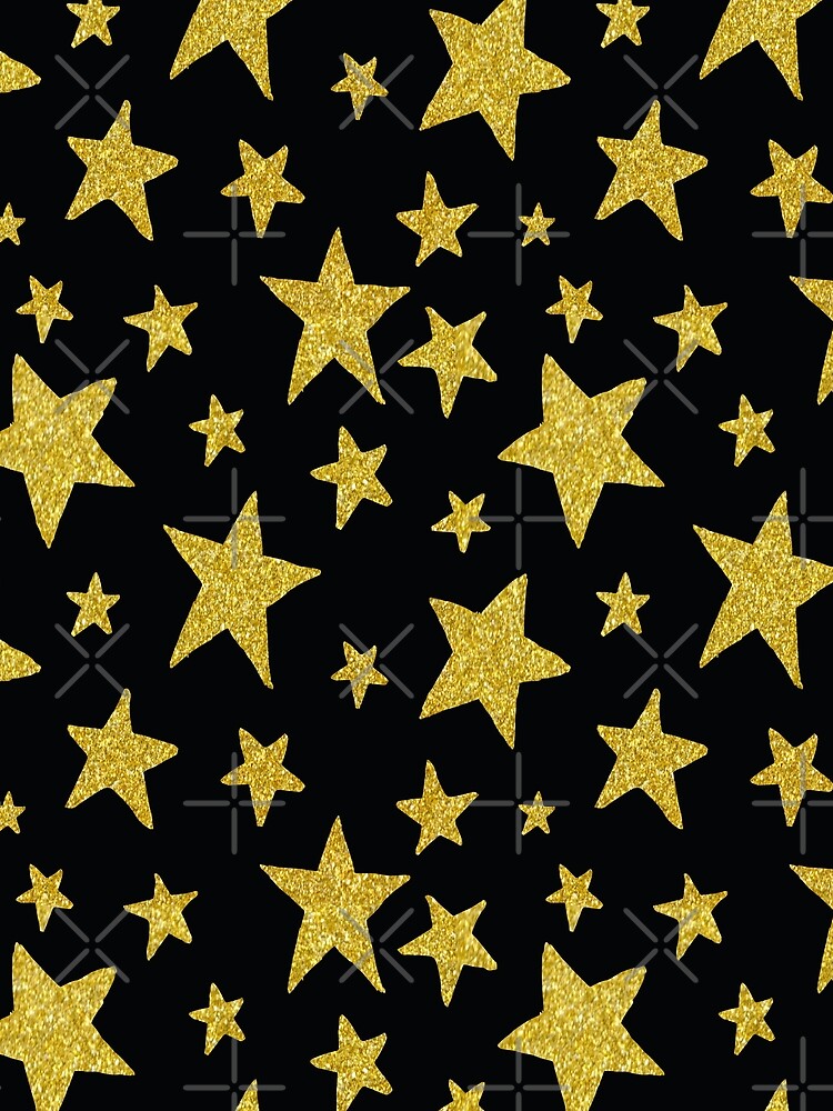 black and gold glitter stars pattern by virilamissa