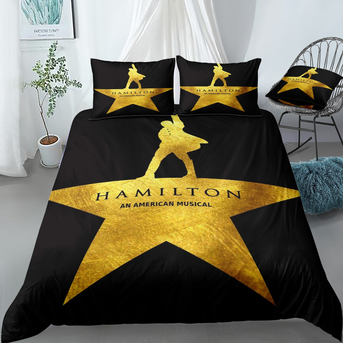 hamilton musical for dark Bedding Set (Duvet Cover & Pillow Shams)
