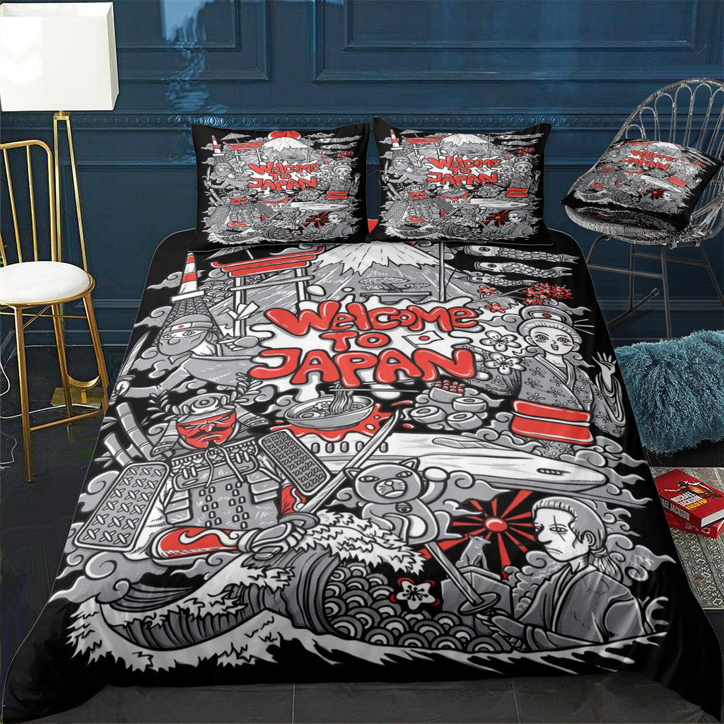 illustration of japan Bedding Set (Duvet Cover & Pillow Shams)