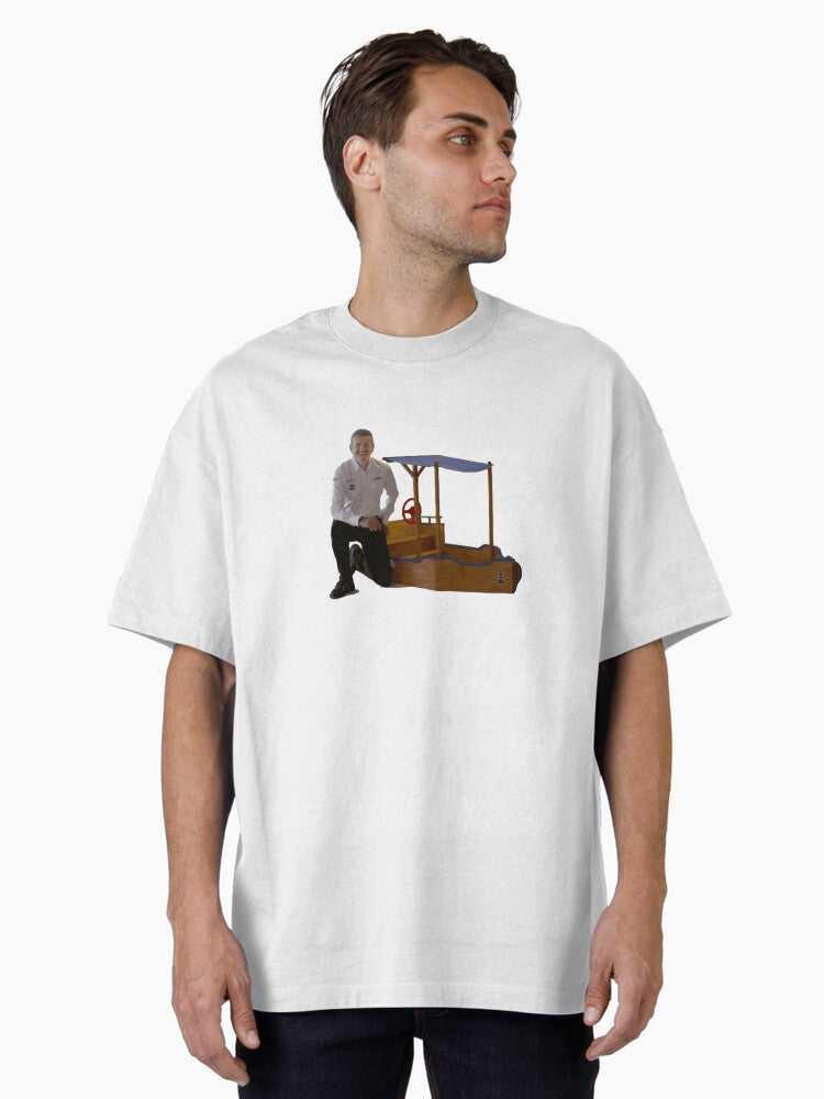Guenther Steiner Boat Ship Drive To Survive Aldi Brochure Oversized T-Shirt