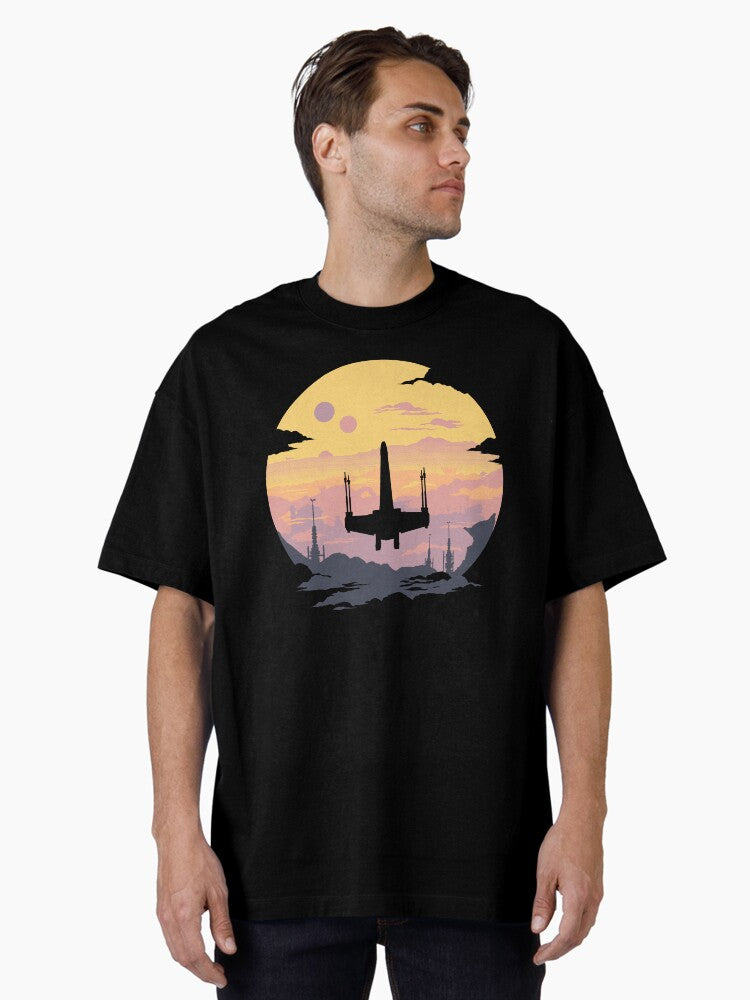 Rebel Fighter Sunset Oversized T-Shirt