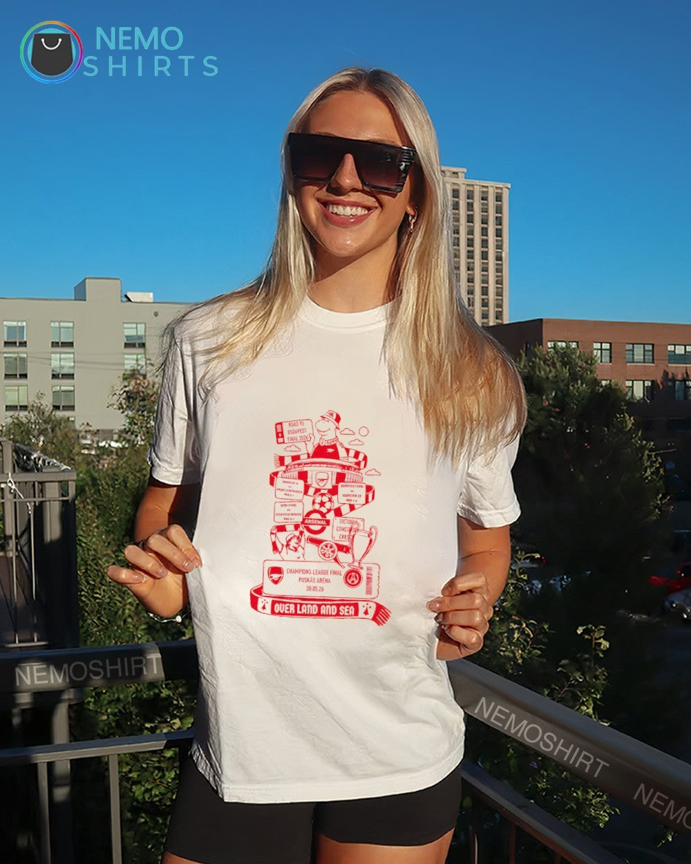Arsenal over land and sea road to Budapest 2026 champions league final shirt