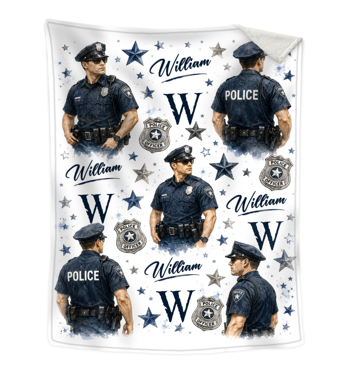 Personalized Police Officer Blanket, Custom Police Academy Graduation Gift, Police Officer Gift for Men Husband, Law Enforcement Throw