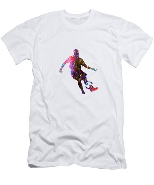 Mens Football Man Passing Ball Quote Art Design In T-Shirt