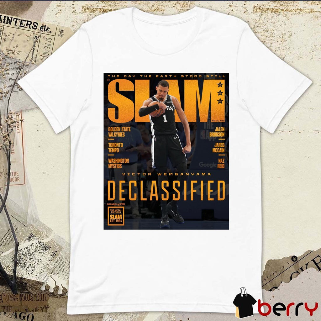 Orange Metal SLAM 262 The Bay The Earth Stood Still Victor Wembanyama Declassified San Antonio Spurs Magazine t-shirt