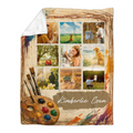 Artist Portfolio Blanket, Personalized Painter Gift, Artist Artwork Collection Blanket, Fine Art Throw, Art Lover Gift, Painting Studio Decor