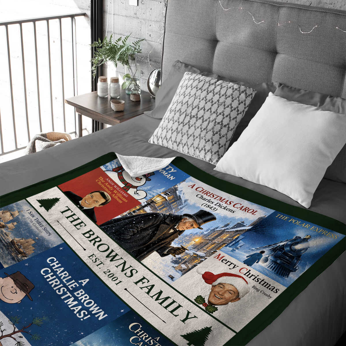 Personalized Christmas Movie Blanket, Christmas Vacation Blanket, Family Christmas Blanket, Christmas Movie Night Blanket, Gift for Movie Lovers