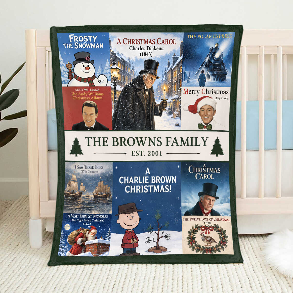 Personalized Christmas Movie Blanket, Christmas Vacation Blanket, Family Christmas Blanket, Christmas Movie Night Blanket, Gift for Movie Lovers