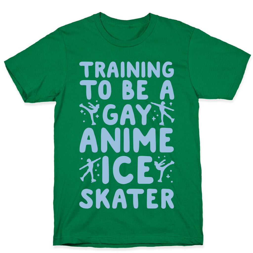 Training To Be A Gay Anime Ice Skater White Print T-Shirt