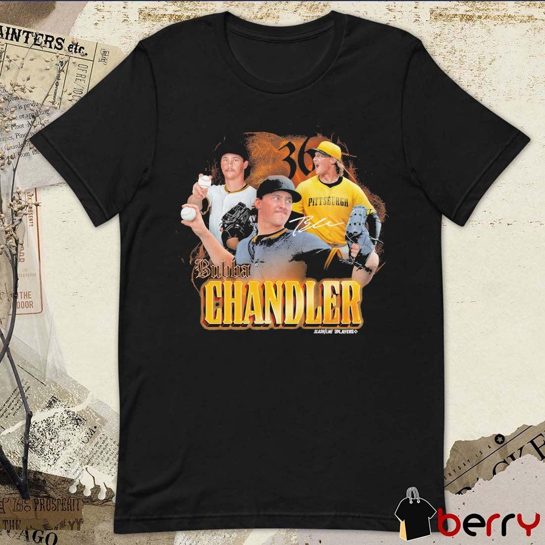Bubba Chandler Photocollage Pittsburgh Pirates MLB Signature t-shirt