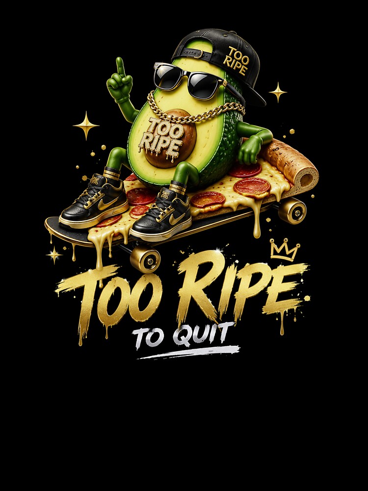 Too Ripe Skateboard Avocado Design by ChamberlinSmith