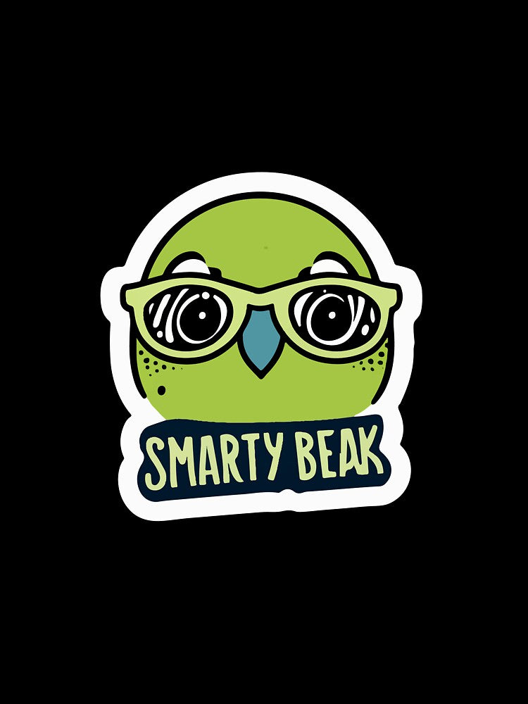 Smarty Beak Parrotlet with Glasses - Comic Book Style Illustration by NiftyWrx