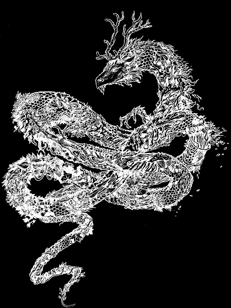 Autumn Dragon - White transparent version by davidrevoy