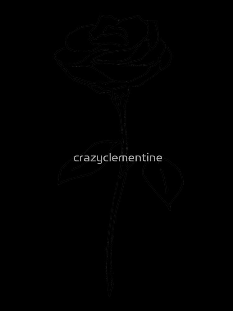 Rose Sketch Black and White by crazyclementine