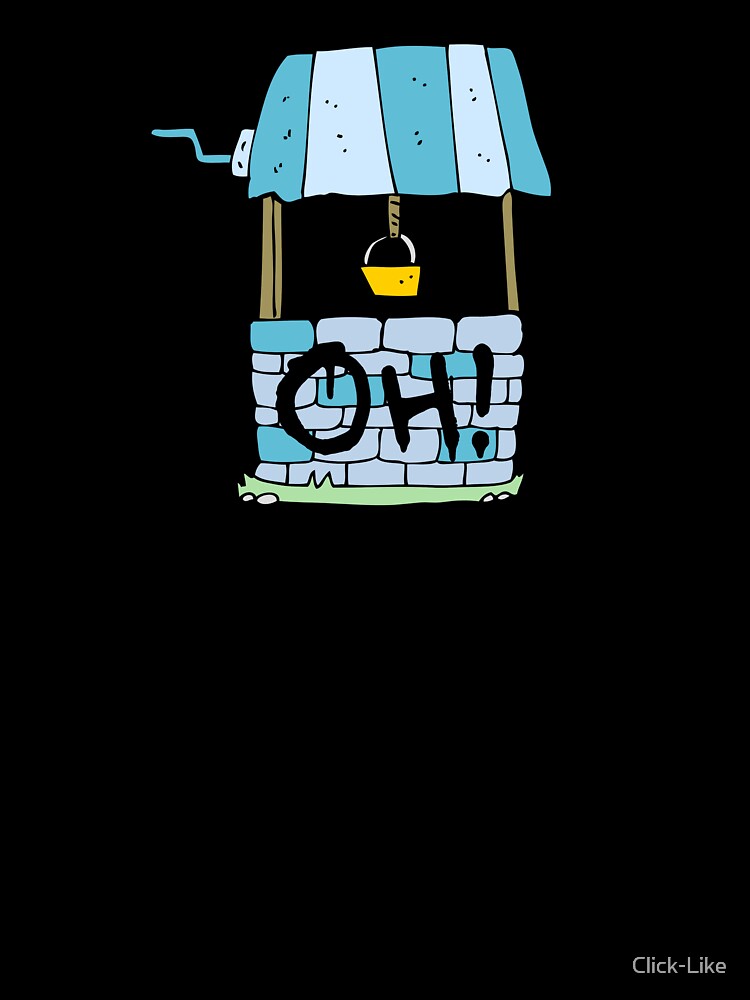 Oh Well Pun, Oh in graffiti on a blue funny water well by Click-Like